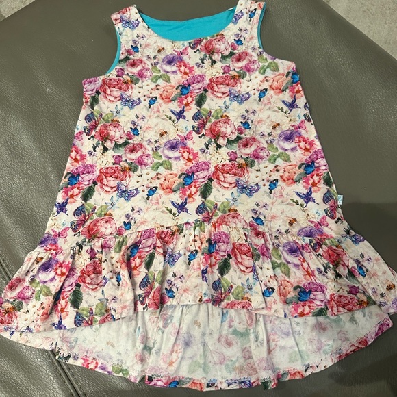 Posh Peanut Other - Posh Peanut Floral Kids Dress - Pink and Blue